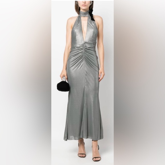 Halter neck  open-back evening dress NWT IT44/US 8 - Picture 1 of 14